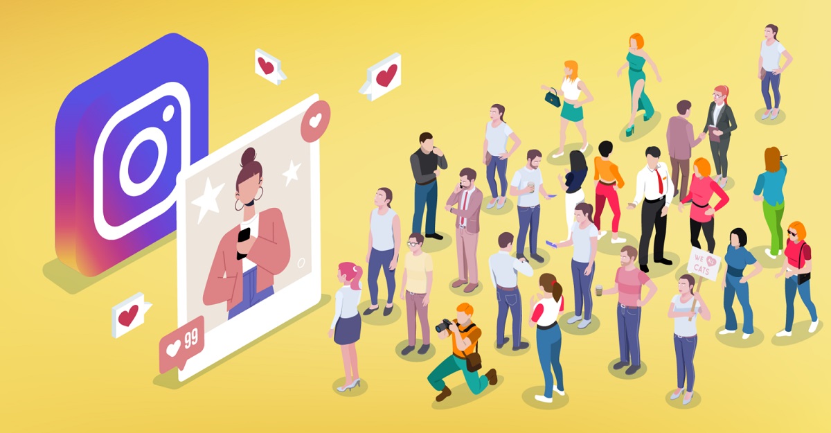 People checking Instagram profile. 