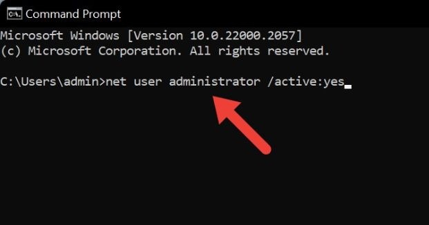 Typing command in cmd.