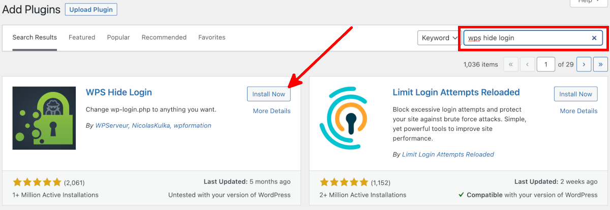 Wordpress Add Plugins Search