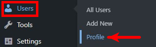 Wordpress Admin Menu Users Profile