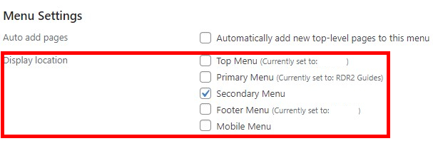 Wordpress Appearance Menus Add Location