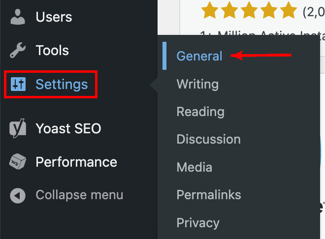 Wordpress General Settings