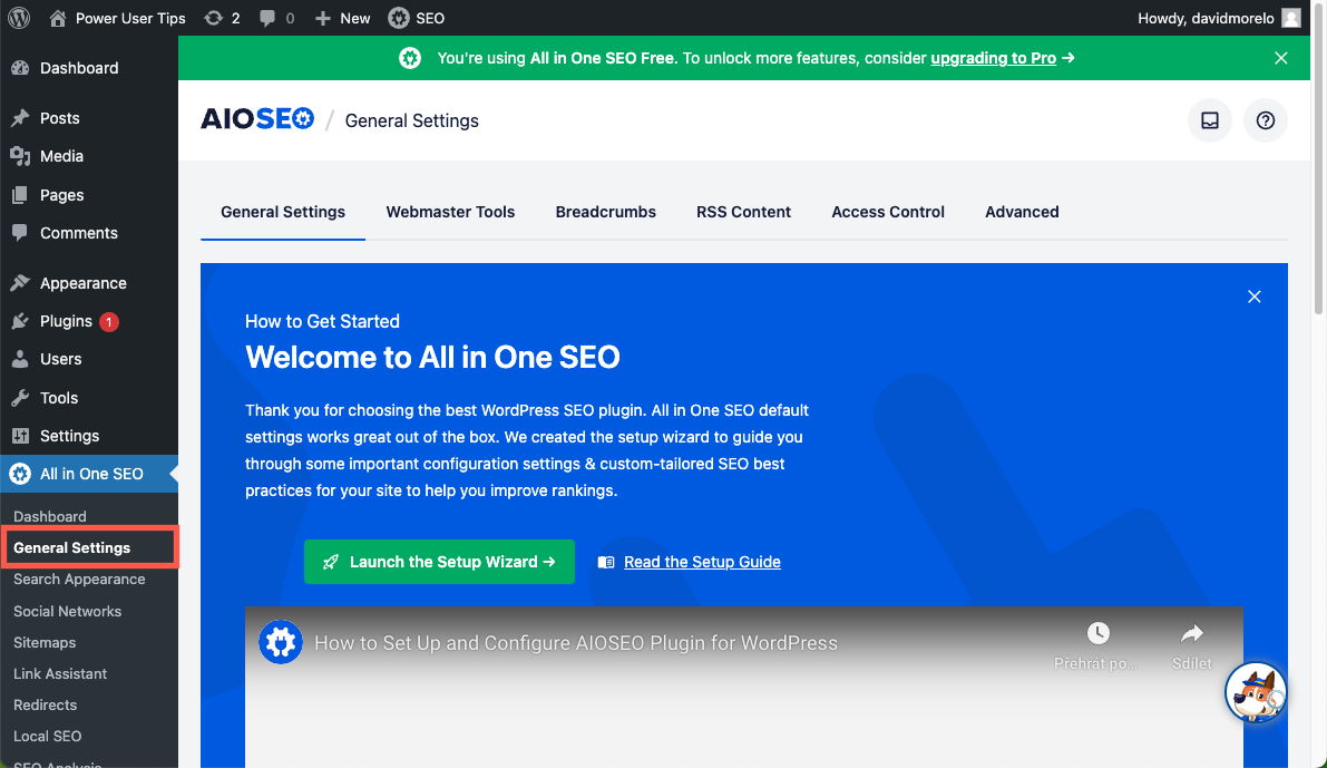 All in One SEO General Settings