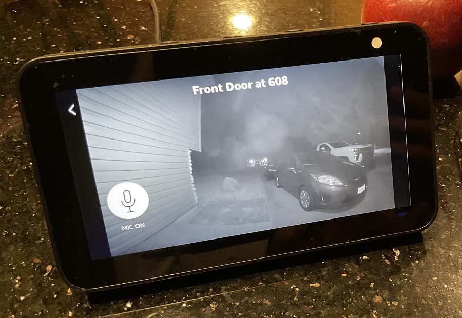 Amazon's Echo Show device being used to uncover security camera footage.