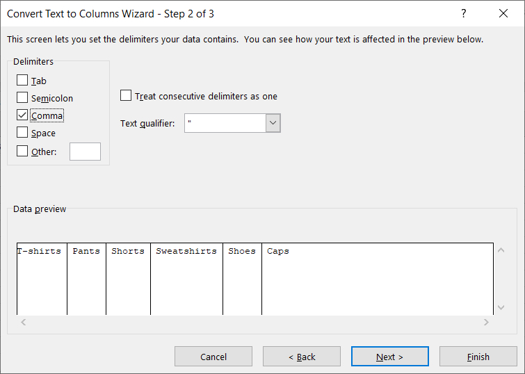 Delimiter Step for Text To Columns