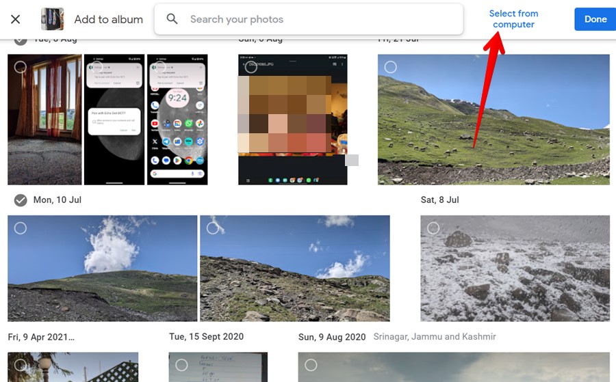 Google Photos Computer Album Picture Move