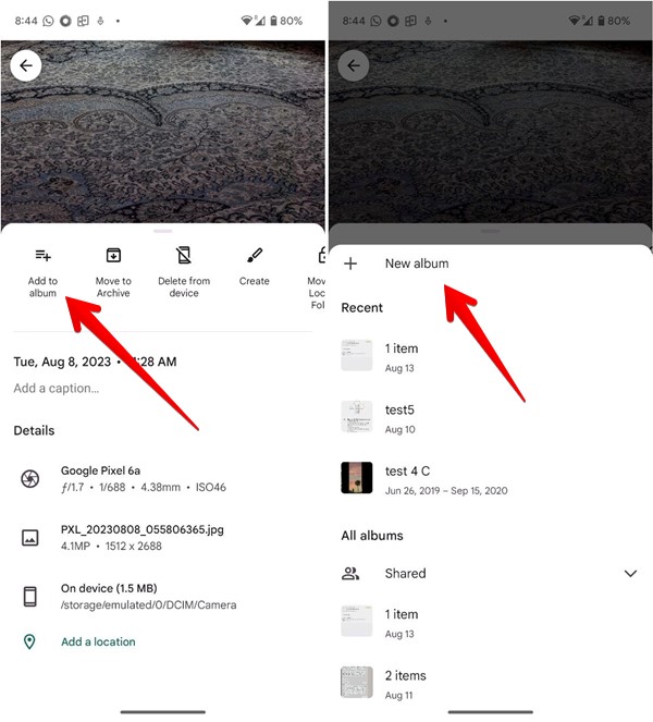 Google Photos Mobile Add To Album