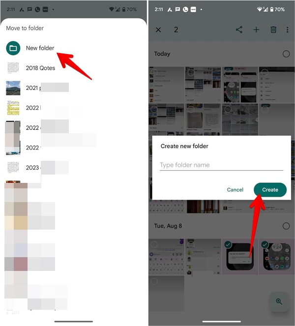 Google Photos Android Device New Folder