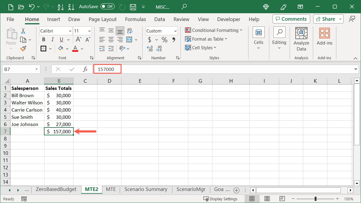 Static value pasted in Excel