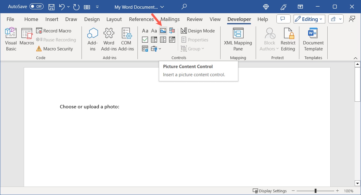 Picture Content Control in Word