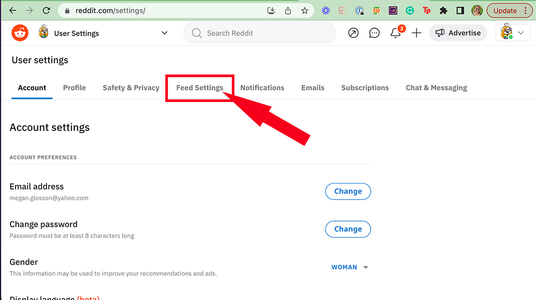 Reddit Custom Home Feed Feed Settings