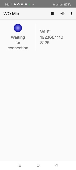 "Waiting for connection"' message in WO Mic app. 