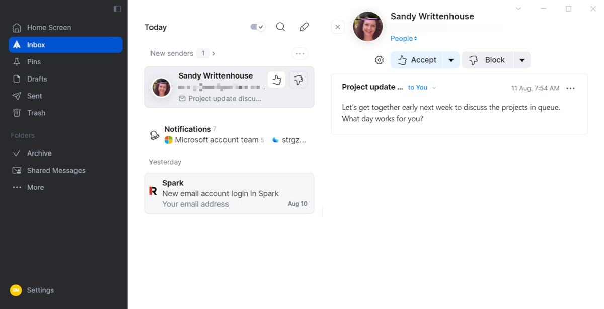 Spark Email Inbox On Windows