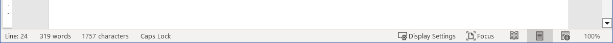 Status Bar customized in Word