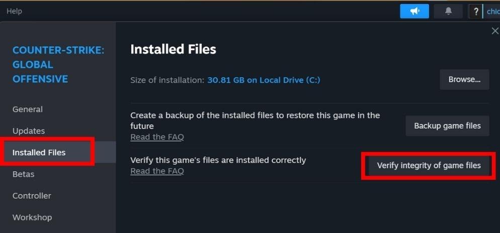 Go to Game Files and select Verify Game Files Integrity.