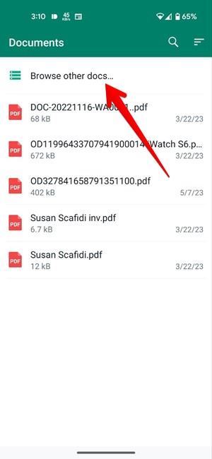 Whatsapp Android Document Search Video
