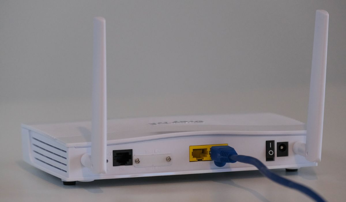 Wifi Router Connected To An Ethernet Cable