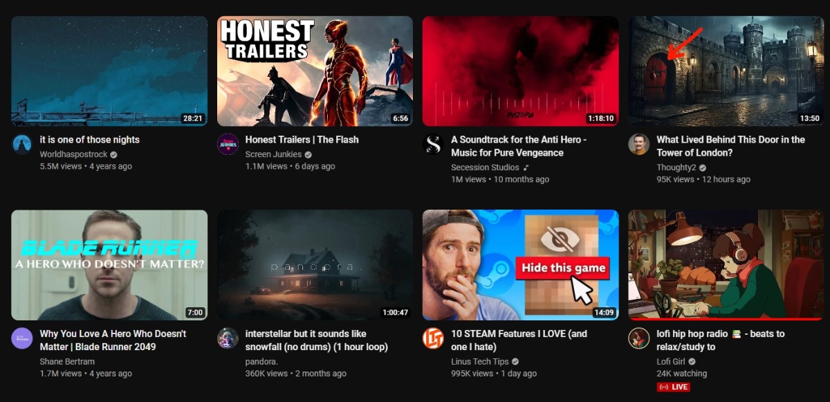 Youtube Social Media Site Personalization Feed