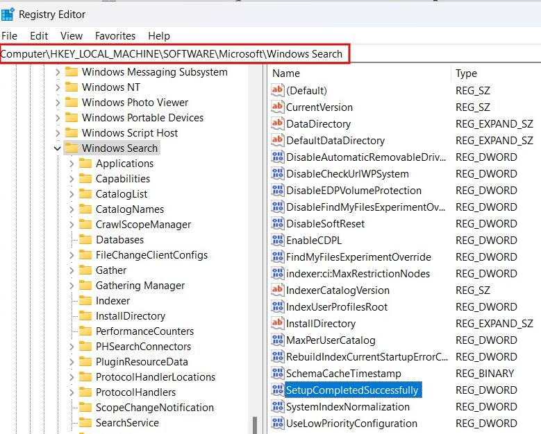 Navigating to location in Registry Editor.