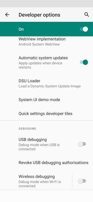 Anymiro Developer Options