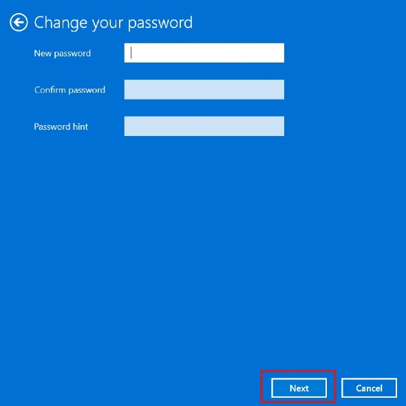 Leave all fields blank and click Next
