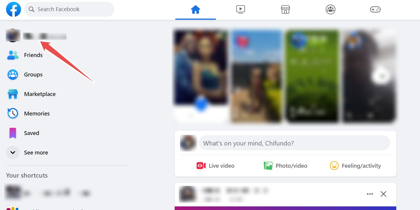 Click Your Name In The Left Side Menu Of The Facebook Website