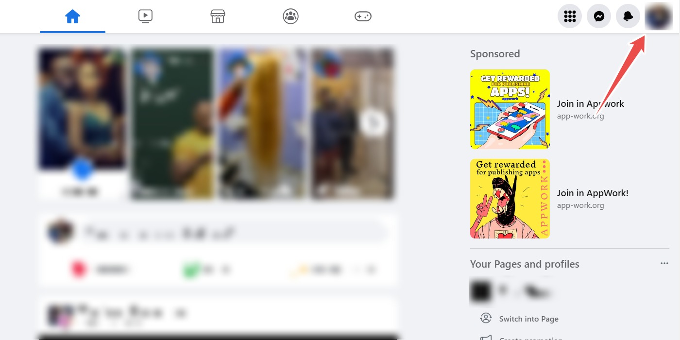 Clicking On The Profile Icon On The Facebook Website