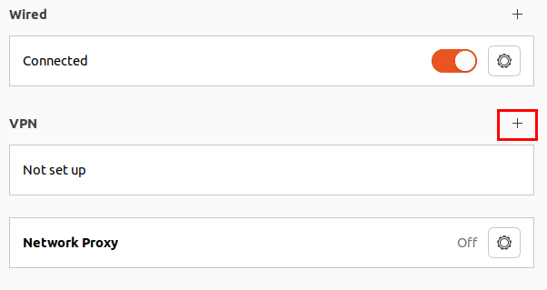 A screenshot showing the button for adding a new VPN connection.