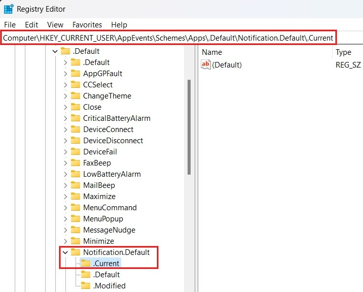 Navigating to location in Registry Editor. 