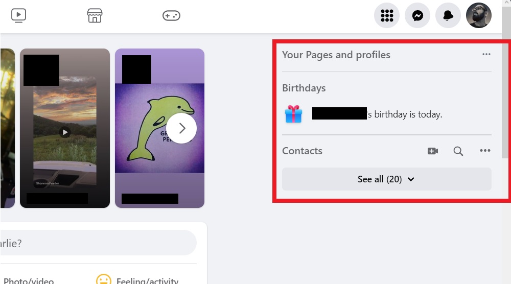 Facebook Desktop Pages, Profiles, Birthdays, Contacts