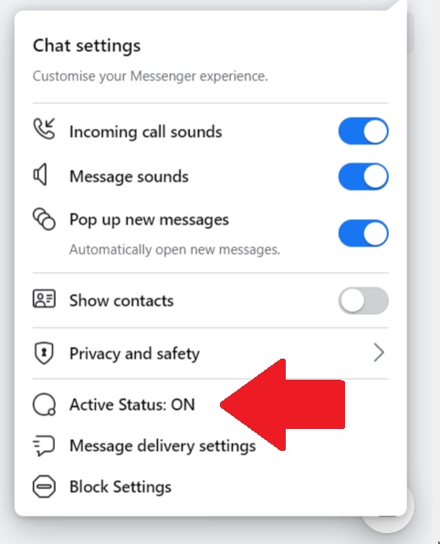 Facebook Desktop Active Status