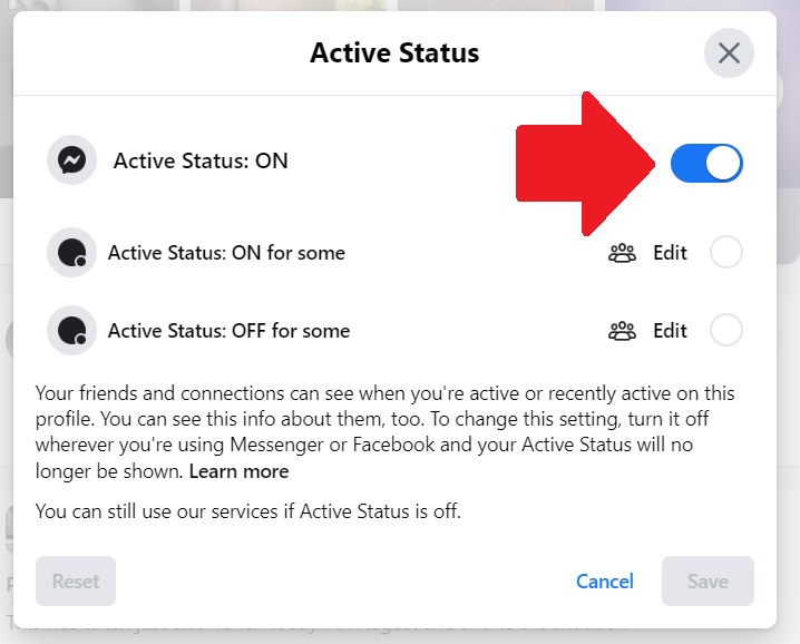 Facebook Desktop Active Status Off