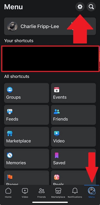 Facebook Mobile Gear Icon