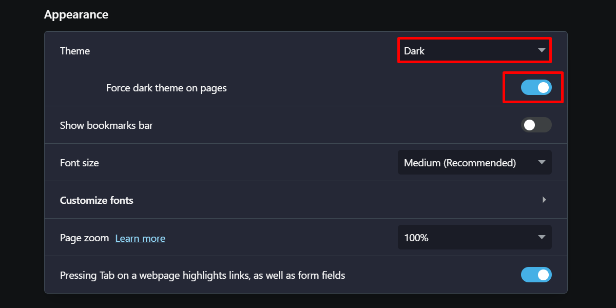 The force dark mode feature in Opera. 