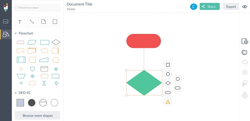 Creately interface overview.