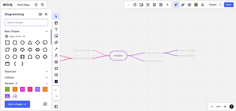 Miro interface overview.