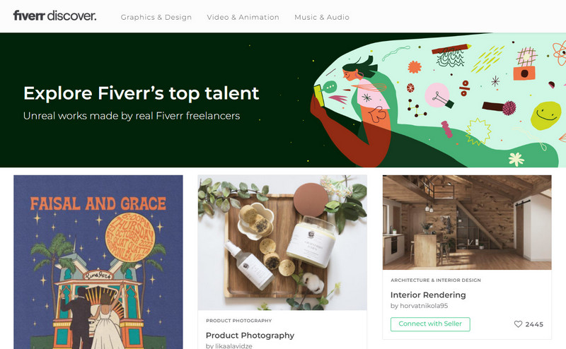 Gigs displayed on Fiverr