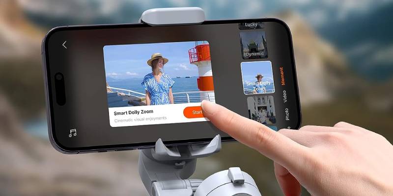 Woman Using Hohem Smartphone Gimbal