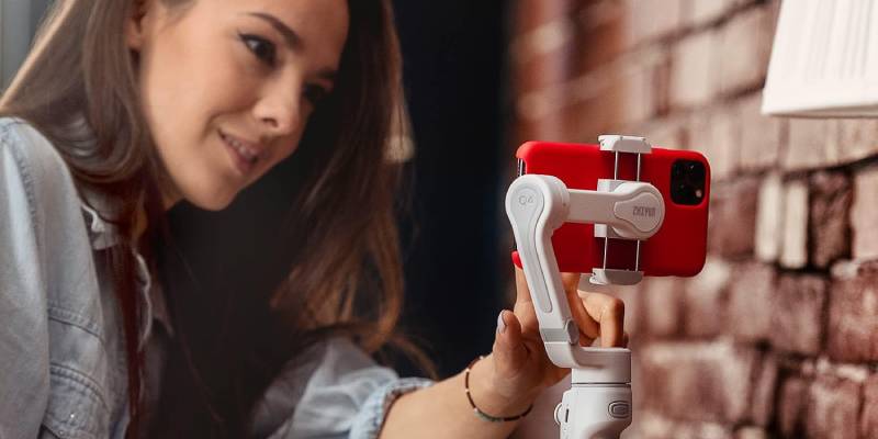 Woman Using Zhiyun Q4 Compact Gimbal