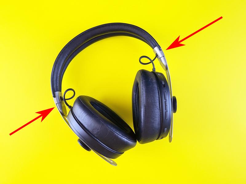 Headphones With Headband Padding Red Arrows On Where To Remove Them