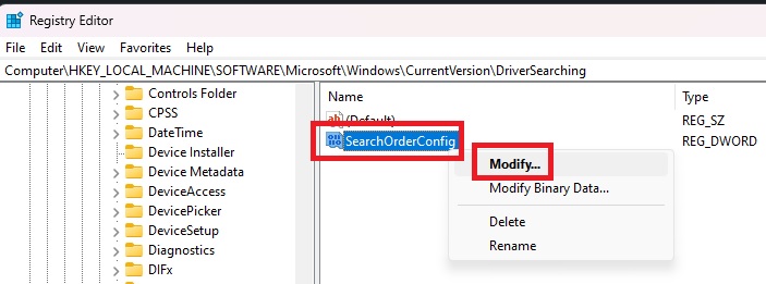 Right-clicking key in Registry Editor and selecting "Modify" from the context menu.