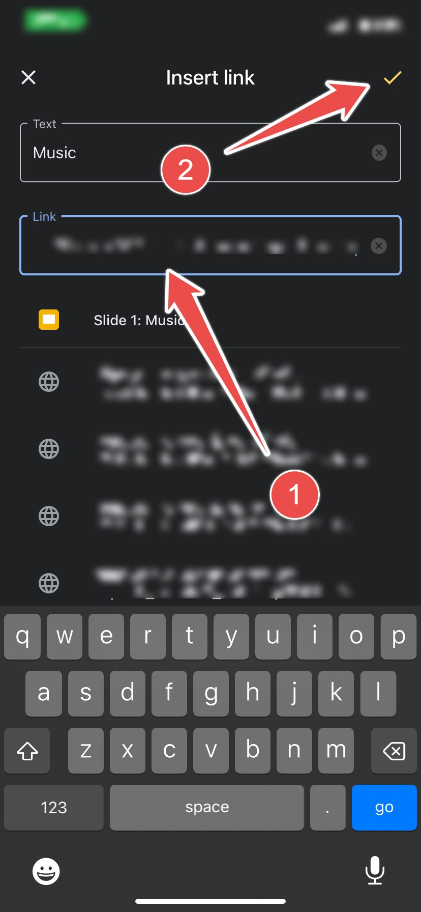 Inserting A Link In A Slide Using The Google Slides App