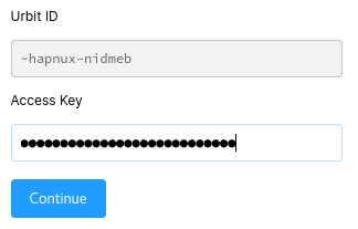 A screenshot showing a filled access code prompt.