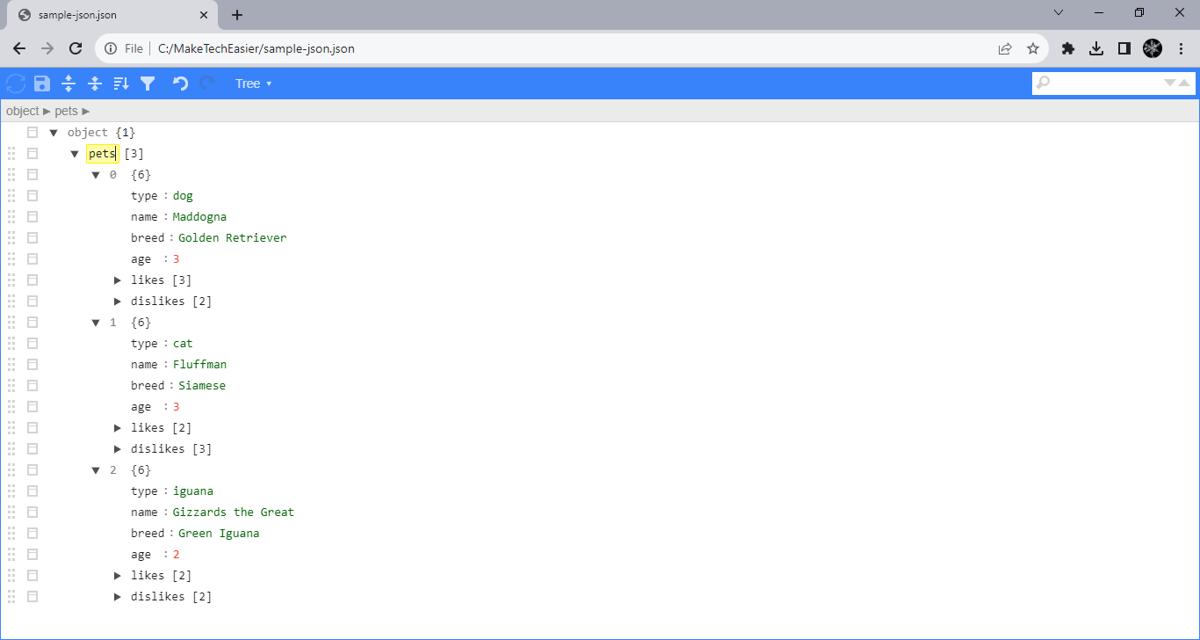 JSON Beautifier & Editor extension view.