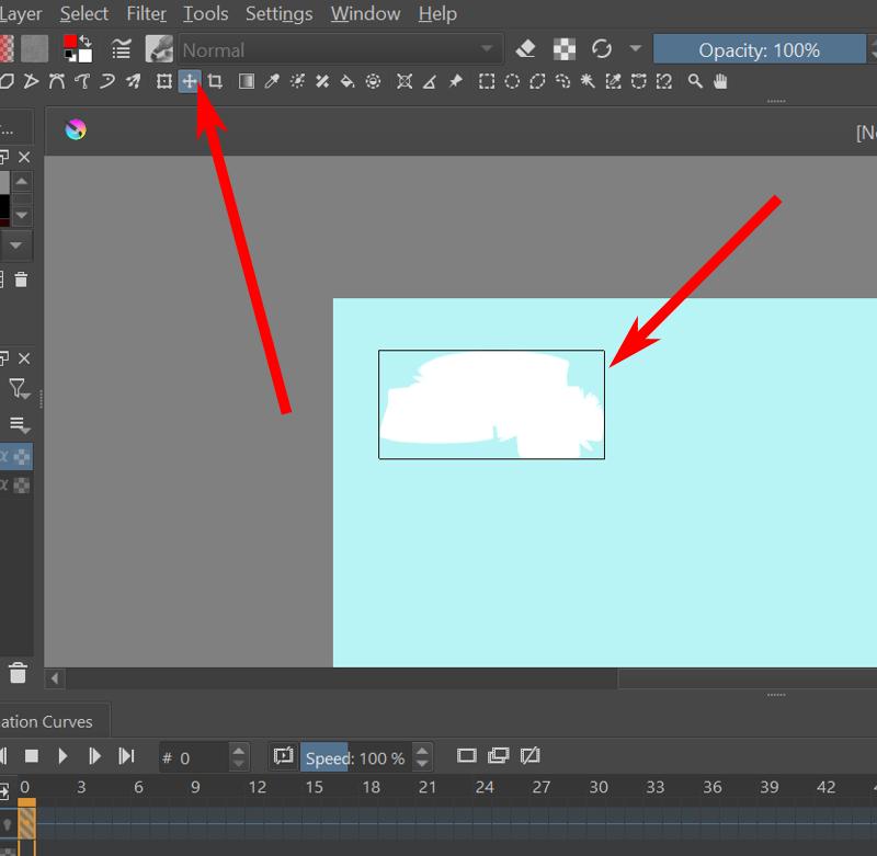 Krita Animation Move Tool Red Arrows