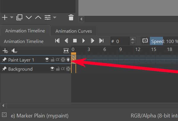 Krita Animation Onion Skinning Button For Paint Layer