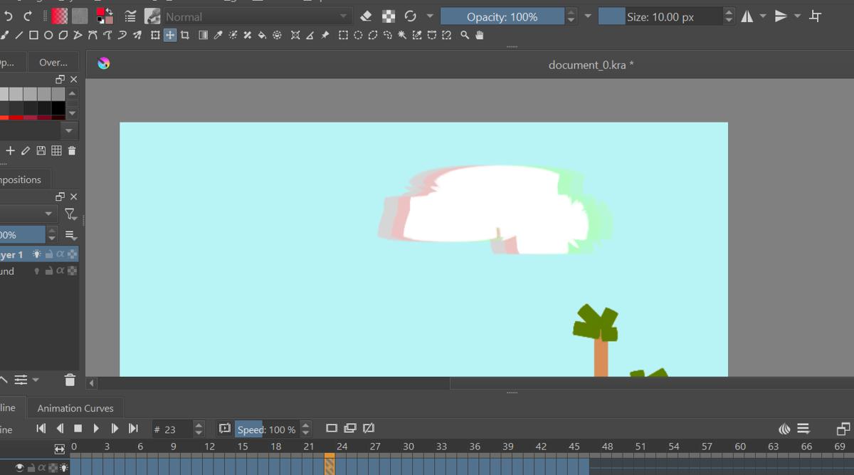 Krita Animation Onion Skinning Effect On White Cloud