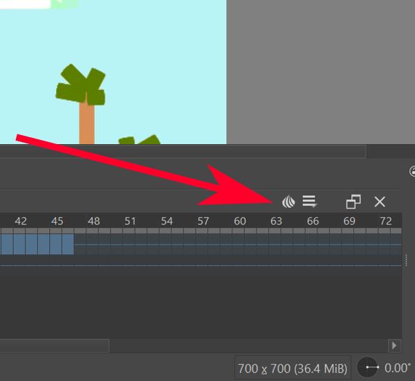 Krita Animation Red Arrow On Onion Skin Button