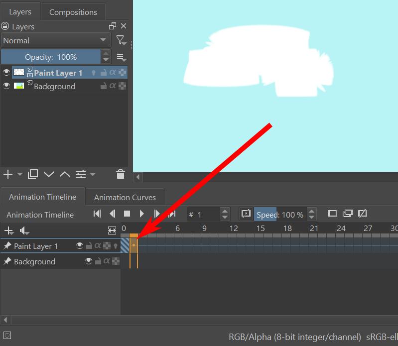 Krita Animation Select Next Frame