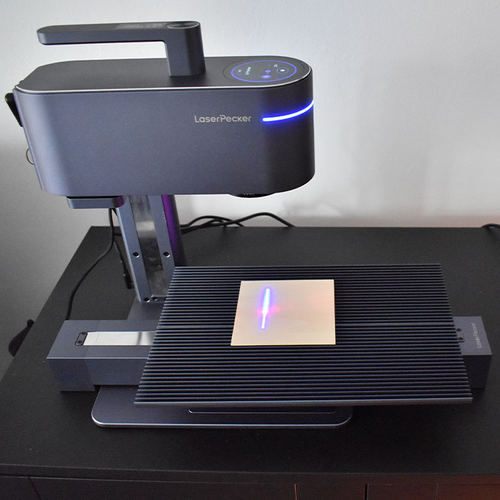 Laserpecker 4 engraving in action. 